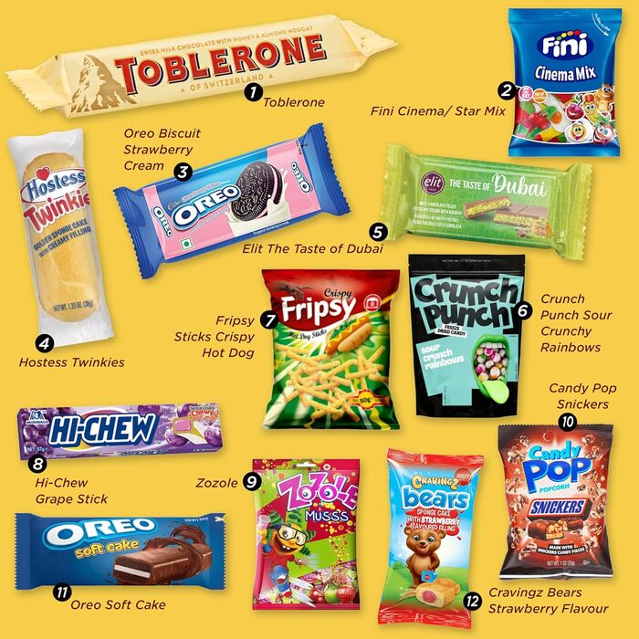 Адвент-календар 2025, снеки Worldwide Sweets 24 х 20 г, MeerBach & Rose