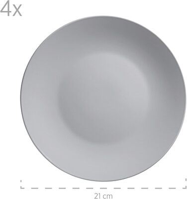 Сучасний набір посуду для 4 кольорів сірого кольору, комбінований набір із 16 предметів з кераміки, кераміки, 931914 Pastel Selection