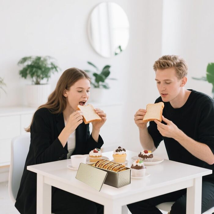 Форма для випікання тостового хліба 1000 г з кришкою, 32 x 12 x 11 см, золотистий Biluer