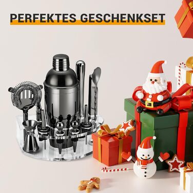 Набор для коктейлей премиум 12 предметов черный Lebarstor