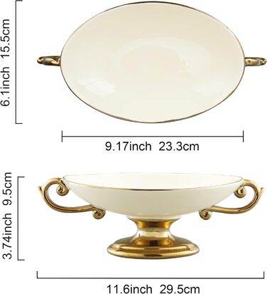 Порцелянова миска fanquare з хвилястими краями та квітковим принтом, вінтажна салатниця, керамічна фруктовниця на ніжці для вечірок (біла (миска))