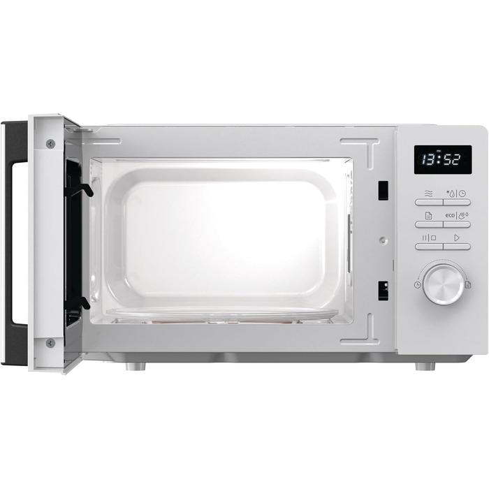 Мікрохвильова піч Gorenje MO20A3WH / 20 л / 800 Вт / AquaClean / AutoMenu / Сенсорне керування / LED дисплей / Функція розморожування / 5 рівнів потужності / Блокування від дітей / Електронна / Біла