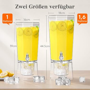 Диспенсер для напоїв з краном та підставкою, пластиковий диспенсер для води, лимонаду, соку та інших напоїв (2,6 л). Знімний стенд для зручного використання на вечірках.