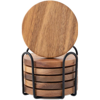 Підставки під склянки з акації 6 шт WLWNWFT