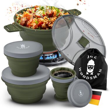 Складная производная посуда для кемпинга 4 предмета Joe WOODSMAN