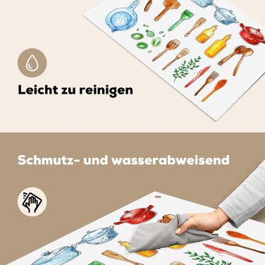 Фартух для плити, кухонний фартух, вініл, 78x52 см, декор для кухні, облицювання стіни, кришка плити - сіро-чорна (кухня - креслення, 52,7Д x 91,6Ш см)