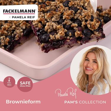 Форма для выпечки брауни 23 x 23 x 4 см, пастельно-розовая Pamela Reif Fackelmann