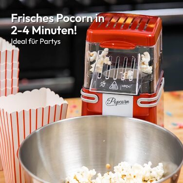 Машина для попкорну в ретро дизайні, червоний Gadgy