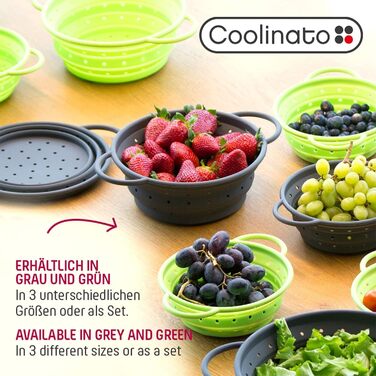 Складаний силіконовий друшляк 24 см червоний Coolinato