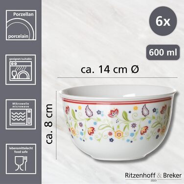 Набор мисок 6 шт 600 мл Ritzenhoff & Breker