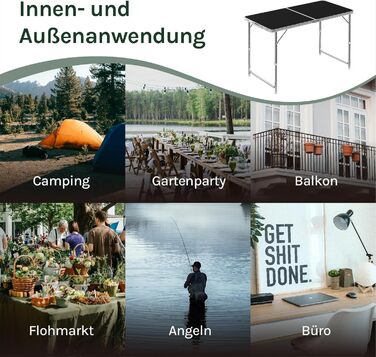 Кемпинговый стол 120x60 см черный WOLTU