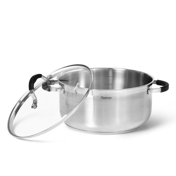 Каструля Fissman MAGNIFICA 7,1 л із скляною кришкою (15355)