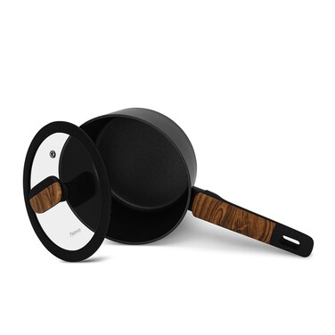 Ковш Fissman FEORELLA 18x8,5 см 1,8 л со стеклянной крышкой алюминий с антипригарным покрытием (14511)