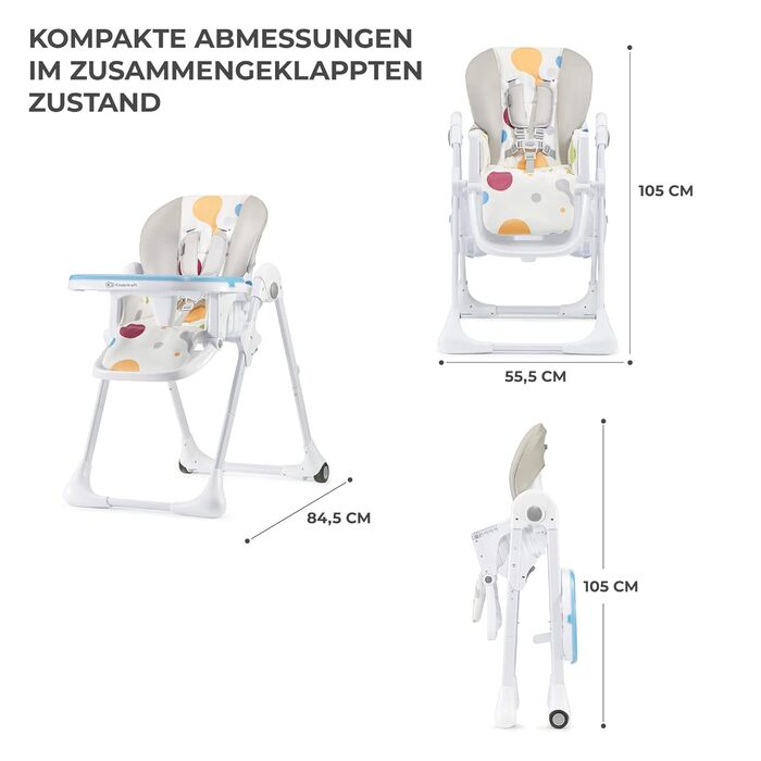 Дитячий стільчик для годування з перших місяців життя YUMMY kk Kinderkraft