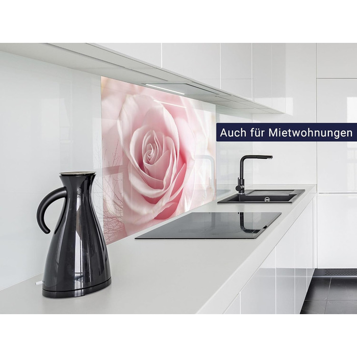 Кухонний фартух timalo зі скляним виглядом Акрилове скло 2 мм Бризкозахисна стіна для плити, скляний фартух, акрилові скляні стінові панелі, захисна панель для фартуха Бетонно-блакитно-сірий (160x50 см, 239- Рожеві троянди)