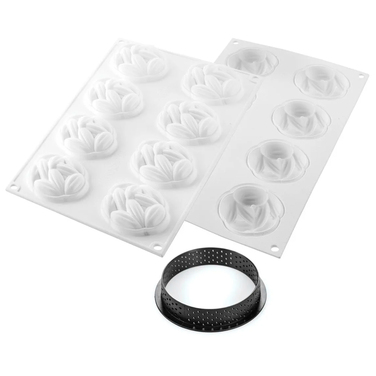 KIT TARTE RING COCOA D70 MM Форма силіконова Ø60 h20 mm + 8 кілець (d 70 mm, h 20 mm) - 1*8 форма в