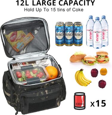 Термосумка 12 л чорний камуфляж Bunnychic