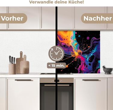 Кухонний фартух 60x80 см Самоклеючий захисний щиток для кухонної стіни Кухонний фартух Кухонні фасади Кухонні фартухи Кухонна стіна Вода - Пейзаж - (Барвистий - Кольоровий, 80 x 80 см)