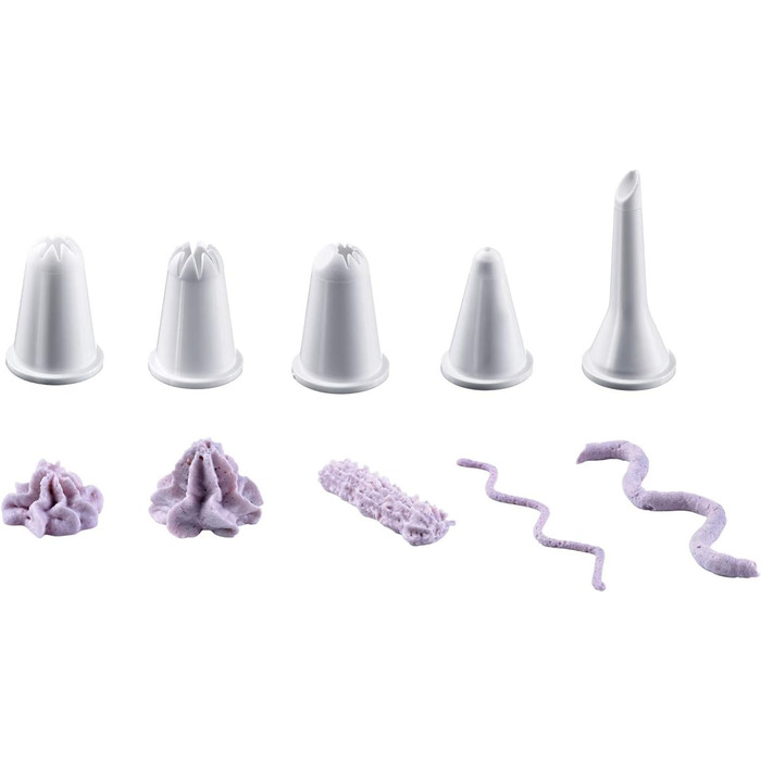 Кондитерський мішок 28 см та 5 пластикових насадок, кремово-білий Westmark