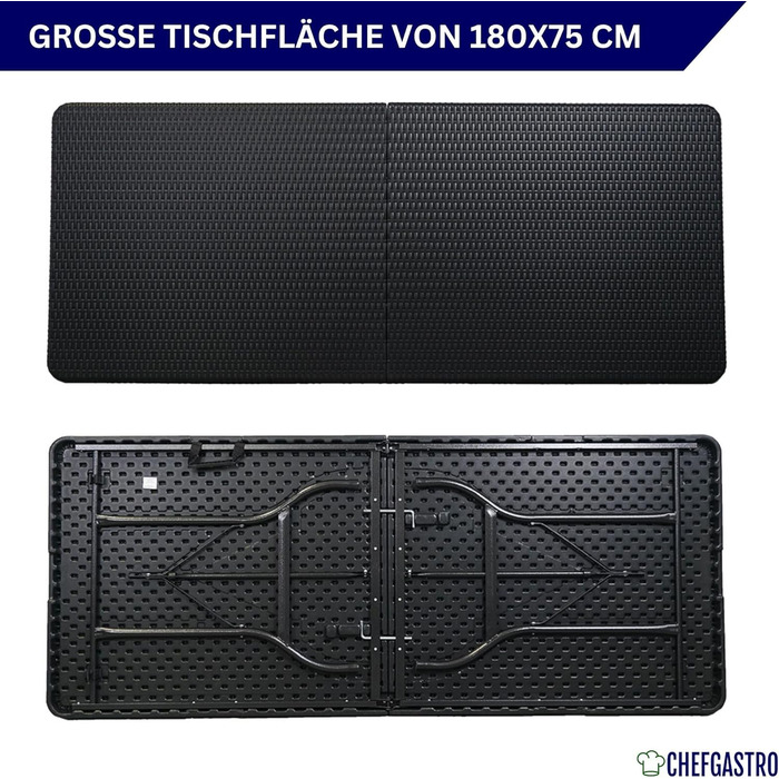 Складаний фуршетний стіл 180 x 74 х 74 см CHEFGASTRO