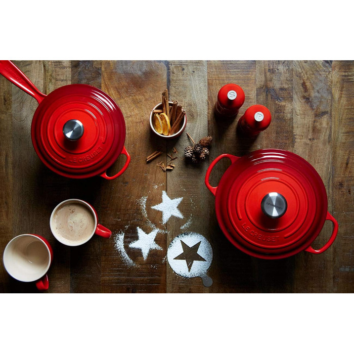 Чавунний сотейник Ø 20 см, 2,5 л з кришкою, вишнево-червоний Signature Le Creuset