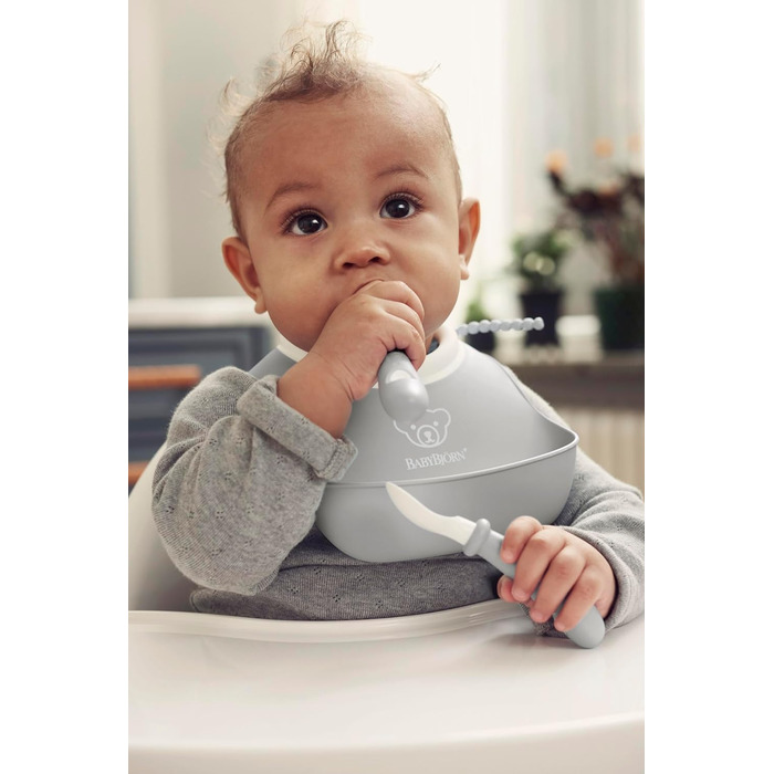 Слюнявчики для детей 2 предмета, серый BabyBjörn