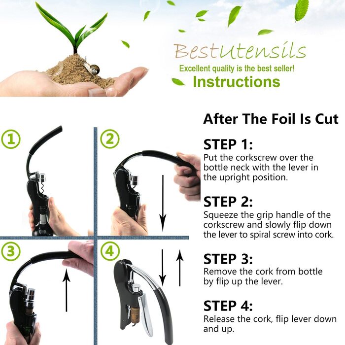 Професійний відкривачкою для пляшок чорний KAYCROWN