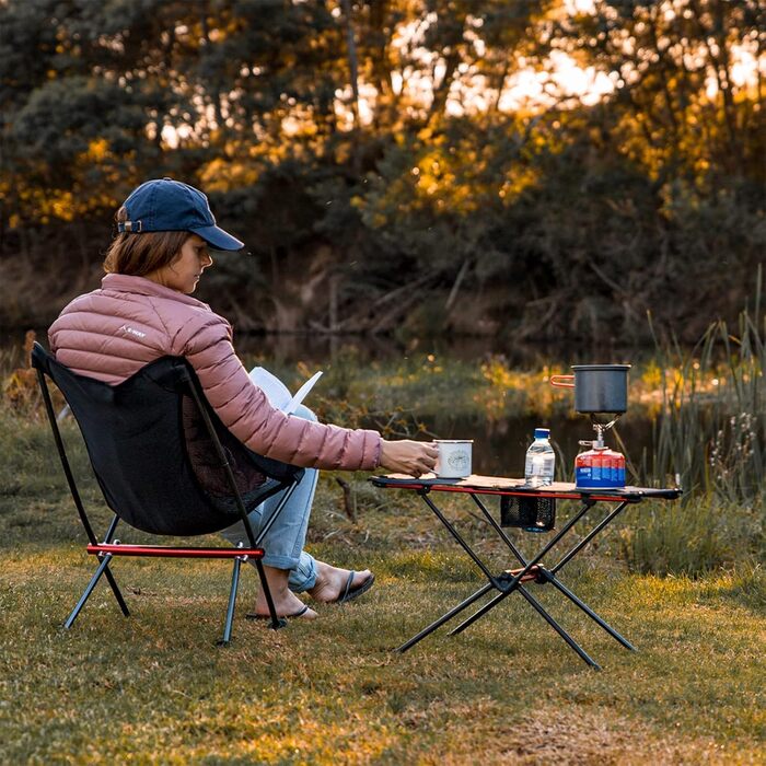 Ультралегкий складной стол для кемпинга черный Naturehike