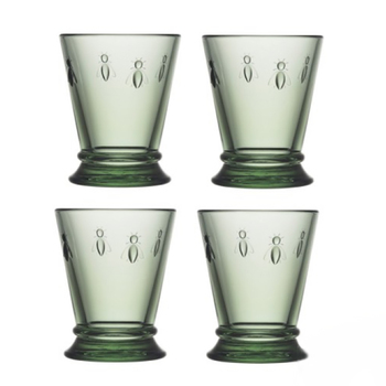 Набор стаканов La Rochere Abeille, зеленые, 180 мл, h 9,5 см, диам. 7,7 см, 4 пр.