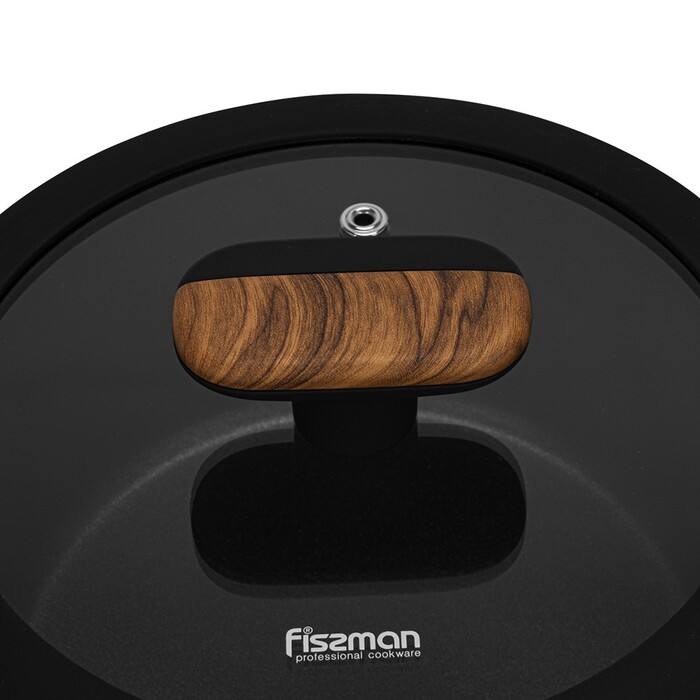 Ковш Fissman FEORELLA 18x8,5 см 1,8 л со стеклянной крышкой алюминий с антипригарным покрытием (14511)