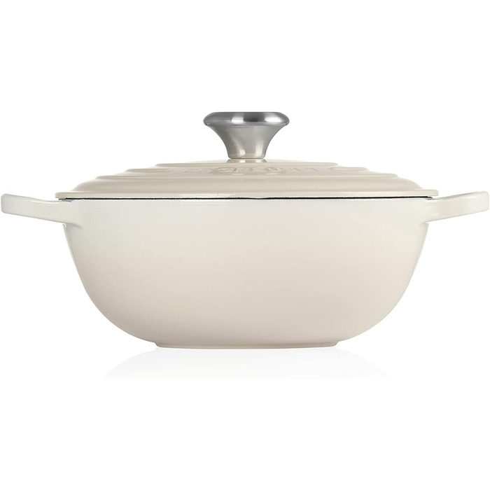 Чавунна каструля Le Creuset Signature La Marmite, 24 см, 4,1 л, колір Meringue (підходить для всіх типів плит, включаючи індукційні)