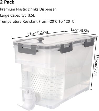 Диспенсеры для напитков с кранами 2 шт 3,5 л MUXHEL