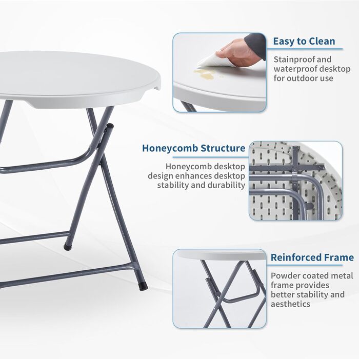 Складной стол 80x75 см KAIHAOWIN