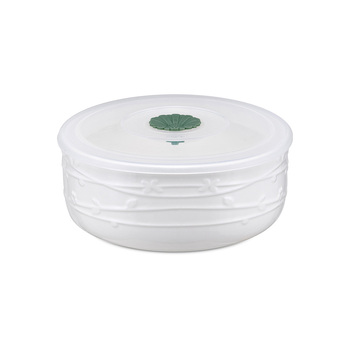 Миска с силиконовой крышкой La Porcellana Bianca INTAVOLA Birds, фарфор, диам. 15 см