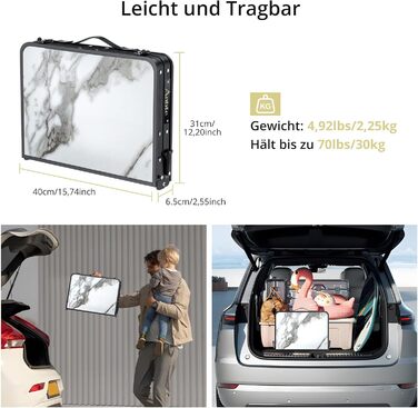 Складной мраморный белый кемпинговый стол Anbte