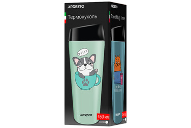 ARDESTO Thermal Mug Coffee time Frenchie 450 мл, нержавеющая сталь, зеленый