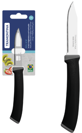Ніж для овочів Tramontina Felice black, 78 мм (7096818)