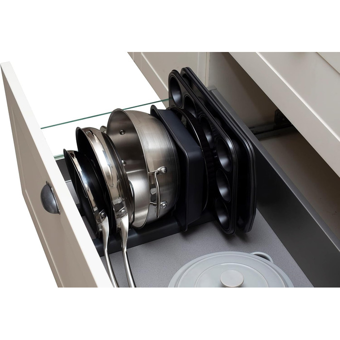 Тримач для посуду розсувний, сірий Simplywire