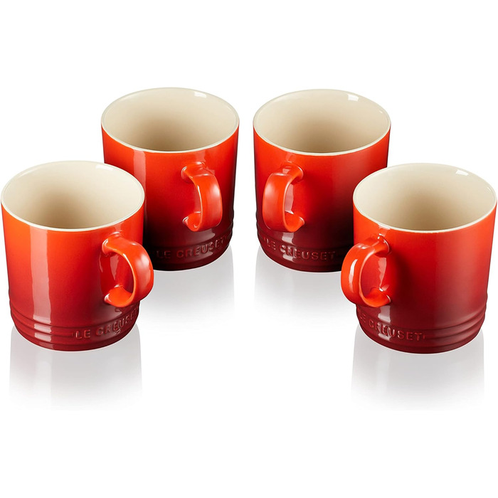 Набор из 4 кружек 350 мл, вишнево-красный Le Creuset