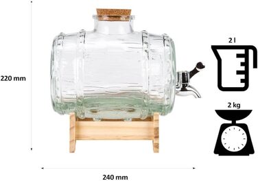 Стильный диспенсер в форме бочонка 2 л SUPERBUTELKI.PL