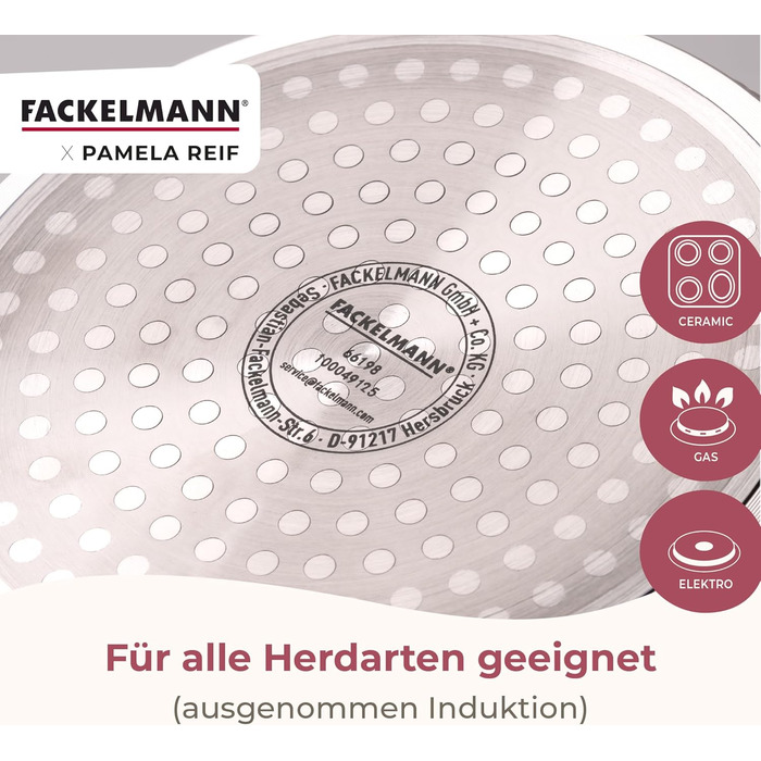 Кастрюля 1,7 л со стеклянной крышкой 16 см, пастельно-бежевый Pamela Reif Fackelmann