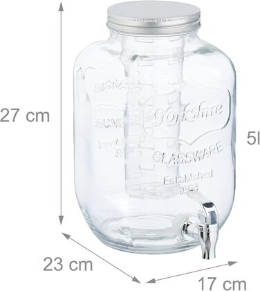 Диспенсер для напоїв з краном та кришкою 5 л Relaxdays