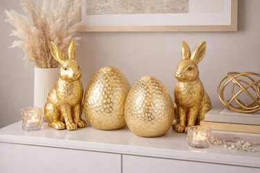 Декоративне пасхальне яйце, Прикраса столу, Прикраса саду, Пасхальна прикраса, Пасхальна фігурка, Весняна прикраса, Пасхальне яйце, Яйця, Пасхальна прикраса, Прикраса для вінків, Пасхальні вінки, Квіти, Весняна прикраса, Золото, Набір з 2 шт.