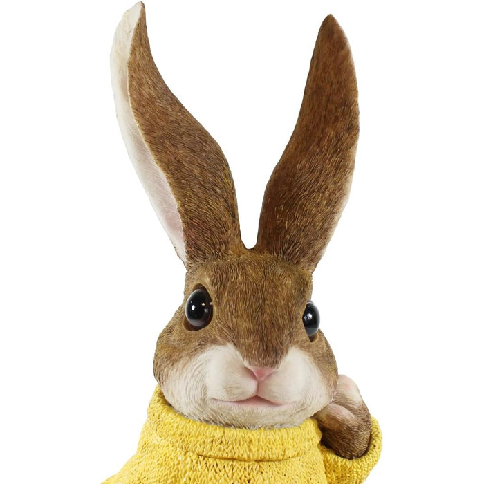 Декоративні фігурки великодніх зайчиків жовтий светр colourliving