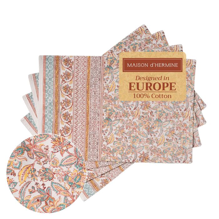 Бавовняні килимки для серветок, набір з 4 шт. , декоративні килимки для серветок, пасхальні килимки, що миються, для свят, вечерь, весни, літа (33 см x 48 см) (14 - Nila), 39Hermine 100