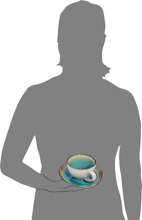 Співачка Набір кави Capri фаянсовий, набір кавових чашок на 4 персони, кавові кружки, підставки, тарілки, набори кавових чашок 12 шт. , набір кавових кухлів з фаянсовим кухлем кавовий сервіз 12 шт.