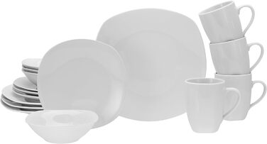 Набір посуду на 4 персони, 16 предметів, білий Square Creatable