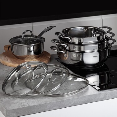 Каструля Fissman EXCLUSIVE PRO 20x10 см / 3,0 л зі скляною кришкою нержавіюча сталь (5541)