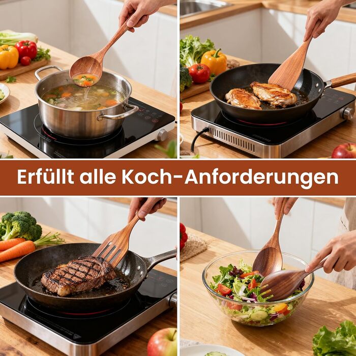 Набір кухонного приладдя з натурального тикового дерева 9 предметів Mooues