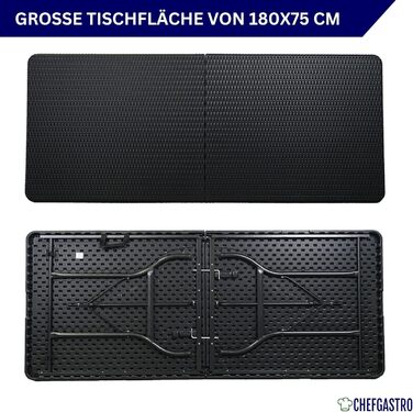 Складаний фуршетний стіл 180 x 74 х 74 см CHEFGASTRO